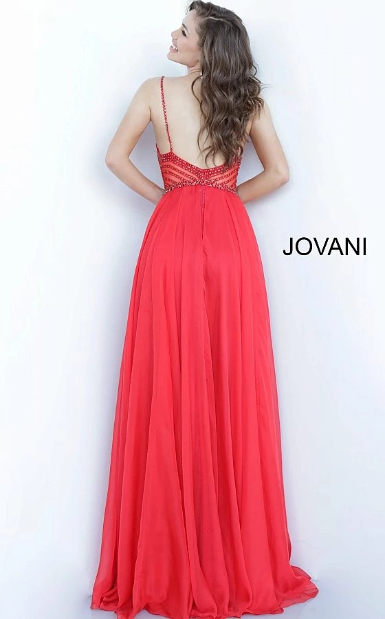 Long Sleeve Dresses Jovani 66925 Embellished V Neck Prom Dress Pageant Gown High Slit Evening Gown 9 Long Sleeve Dresses Jovani 66925 Embellished V Neck Prom Dress Pageant Gown High Slit Evening Gown