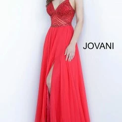 Long Sleeve Dresses Jovani 66925 Embellished V Neck Prom Dress Pageant Gown High Slit Evening Gown 12 Long Sleeve Dresses Jovani 66925 Embellished V Neck Prom Dress Pageant Gown High Slit Evening Gown