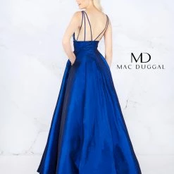 In Stock Ballgown Dresses Mac Duggal 66926 Midnight Blue Size 2 Prom Dress Pageant Ball Gown A Line
