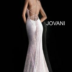 In Stock Jovani JVN 66948 Pink Size 4 Long Sequin Mermaid Prom Dress Sequin Evening Gown