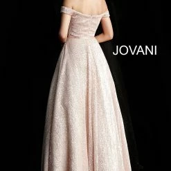 In Stock Ballgown Dresses Jovani JVN66951 Size 14 Off The Shoulder Sequin Prom Dress Ball Gown Formal Evening