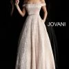 In Stock Ballgown Dresses Jovani JVN66951 Size 14 Off The Shoulder Sequin Prom Dress Ball Gown Formal Evening