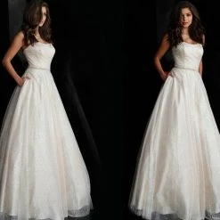 Discontinued Jovani 66955 Sweetheart Neckline Glitter Prom Dress Ball Gown