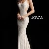 Discontinued Jovani 66965 Long Crystal Embellished Prom Dress Evening Gown Wedding Dress