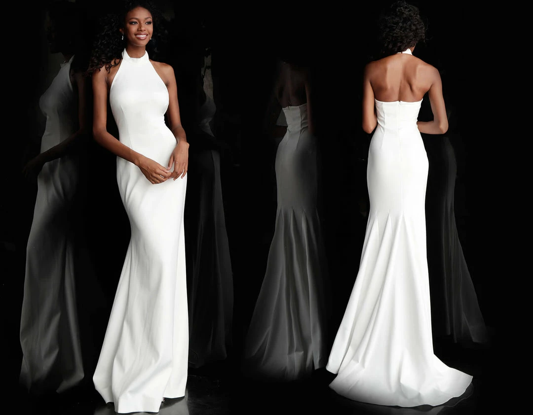 Discontinued Jovani 67661 High Neckline Half Back Prom Dress 6 Discontinued Jovani 67661 High Neckline Half Back Prom Dress