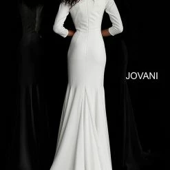 Discontinued Long Sleeve Dresses Jovani 67662 Bateau Neckline Three Quarter Sleeves Modest Prom Dress 6 Discontinued Long Sleeve Dresses Jovani 67662 Bateau Neckline Three Quarter Sleeves Modest Prom Dress