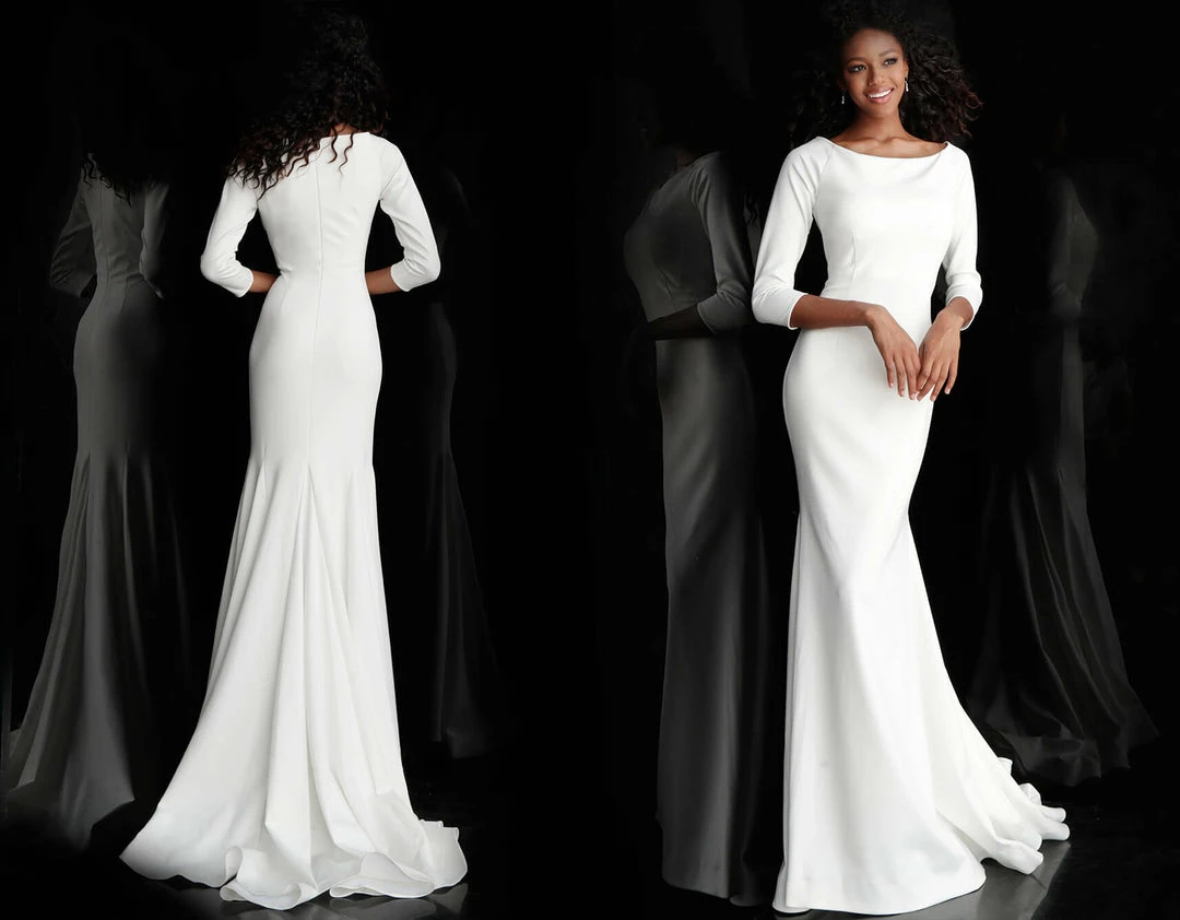 Discontinued Long Sleeve Dresses Jovani 67662 Bateau Neckline Three Quarter Sleeves Modest Prom Dress 5 Discontinued Long Sleeve Dresses Jovani 67662 Bateau Neckline Three Quarter Sleeves Modest Prom Dress