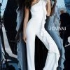 Jumpsuits & Rompers Jovani 67840 Black, Off White One Shoulder Ruffle Evening Jumpsuit 1 Jumpsuits & Rompers Jovani 67840 Black, Off White One Shoulder Ruffle Evening Jumpsuit