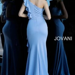 Jovani 67841 One Shoulder Ruffle Evening Dress