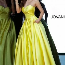 Ballgown Dresses Jovani 67847 Satin Ball Gown Prom Dress Strapless Evening Gown Sweetheart Neckline