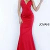 Backless Dresses Jovani 67857 Long Satin Backless Sexy Prom Dress Evening Gown V Neck Formal