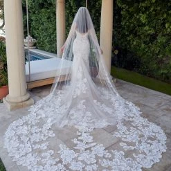 Casablanca Bridal 2447V Veil To Match Gown 2447 Cathedral Length Tulle And Lace Accessories
