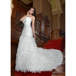 In Stock Impression Bridal 6807 Size 12 Fit & Flare Wedding Dress Ruffle Mermaid White Mermaid Dresses