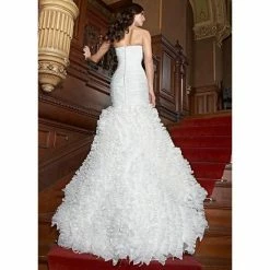 In Stock Impression Bridal 6807 Size 12 Fit & Flare Wedding Dress Ruffle Mermaid White Mermaid Dresses