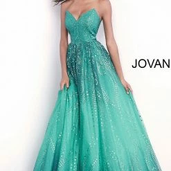 Discontinued Jovani 68117 Off The Shoulder Embellished Glitter Prom Dress Ballgown Dresses