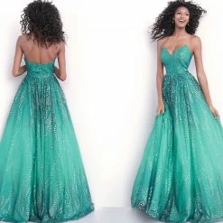 Discontinued Jovani 68117 Off The Shoulder Embellished Glitter Prom Dress Ballgown Dresses