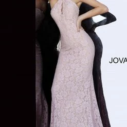 Discontinued Jovani 68431 Long Embellished Lace Fit & Flare High Neck Prom Dress Evening Gown 10 Discontinued Jovani 68431 Long Embellished Lace Fit & Flare High Neck Prom Dress Evening Gown