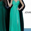 Jovani 68642 Long Maxi Slit Ruched Cutout Prom Dress Evening Gown V Neck Gown