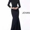 Jovani 68663 Asymmetrical Neckline Slip On Stretch Evening Gown