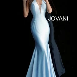 Discontinued Jovani 68670 Black, Bubble Pink, Emerald, Ivory, Powder Blue, Red And Royal Sizes 00-24