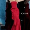 Jovani 68766 Long Fitted Strapless Evening Gown Ruffle Skirt Formal Dress