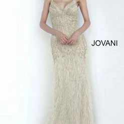 Mermaid Dresses Jovani 68827 Long Fitted Cream Dress Formal Evening Gown Feather Skirt V Neck 9 Mermaid Dresses Jovani 68827 Long Fitted Cream Dress Formal Evening Gown Feather Skirt V Neck