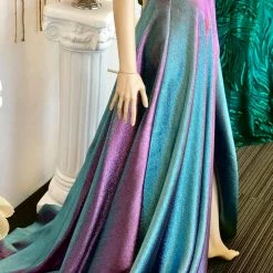 In Stock Jovani JVN 3775 Size 2 Purple Shimmer Prom Dress Slit Sweetheart Neckline Gown