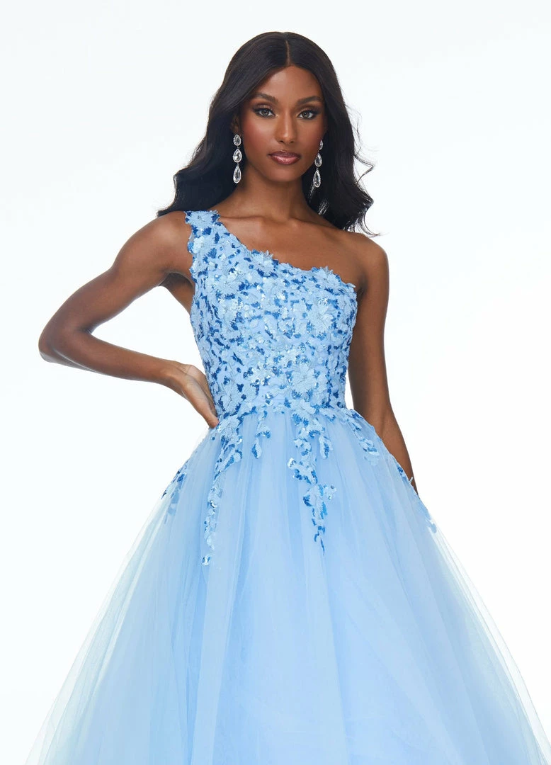 Ashleylauren Ashley Lauren 11004 One Shoulder Tulle Prom Dress With Sequin Applique 4 Ashleylauren Ashley Lauren 11004 One Shoulder Tulle Prom Dress With Sequin Applique