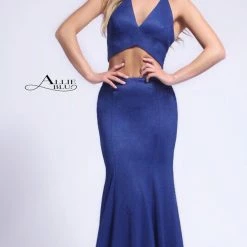 In Stock Mermaid Dresses Allie Blu 5005 Royal Size 4 Two Piece Long Prom Dress
