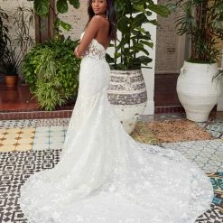 In Stock Mermaid Dresses Casablanca Beloved Maren BL359 Size 12 Sheer Floral Wedding Dress Bridal Gown