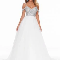 Ashleylauren Ashley Lauren 1991 Off Shoulder Pageant Dress Crystal Bustier With Organza Skirt Ballgown Dresses