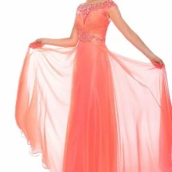 In Stock CLEARANCE Precious Formals Lux Gal 70118 Size 0 Royal Blue Long Prom Dress High Neck