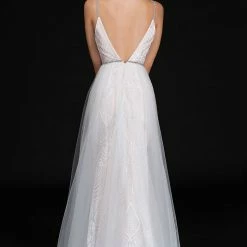 In Stock Nina Canacci 7028 Size 14 Long Embroidered Lace Wedding Dress Over Skirt Sexy Ivory