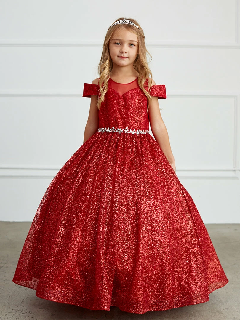 In Stock Tip Top 7029 Size 4 Red Long Girls Glitter Pageant Dress Ballgown Off The Shoulder 3 In Stock Tip Top 7029 Size 4 Red Long Girls Glitter Pageant Dress Ballgown Off The Shoulder