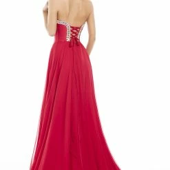 In Stock Johnathan Kayne 7076 Size 4 Red Sweetheart Corset Dress Pageant Prom Dress Train