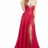 In Stock Johnathan Kayne 7076 Size 4 Red Sweetheart Corset Dress Pageant Prom Dress Train