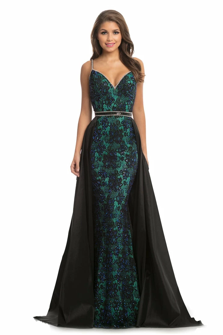 Johnathan Kayne 7242 Embellished Lace V Neck Pageant Gown Prom Dress Over Skirt 5 Johnathan Kayne 7242 Embellished Lace V Neck Pageant Gown Prom Dress Over Skirt