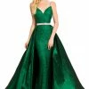 Johnathan Kayne 7242 Embellished Lace V Neck Pageant Gown Prom Dress Over Skirt