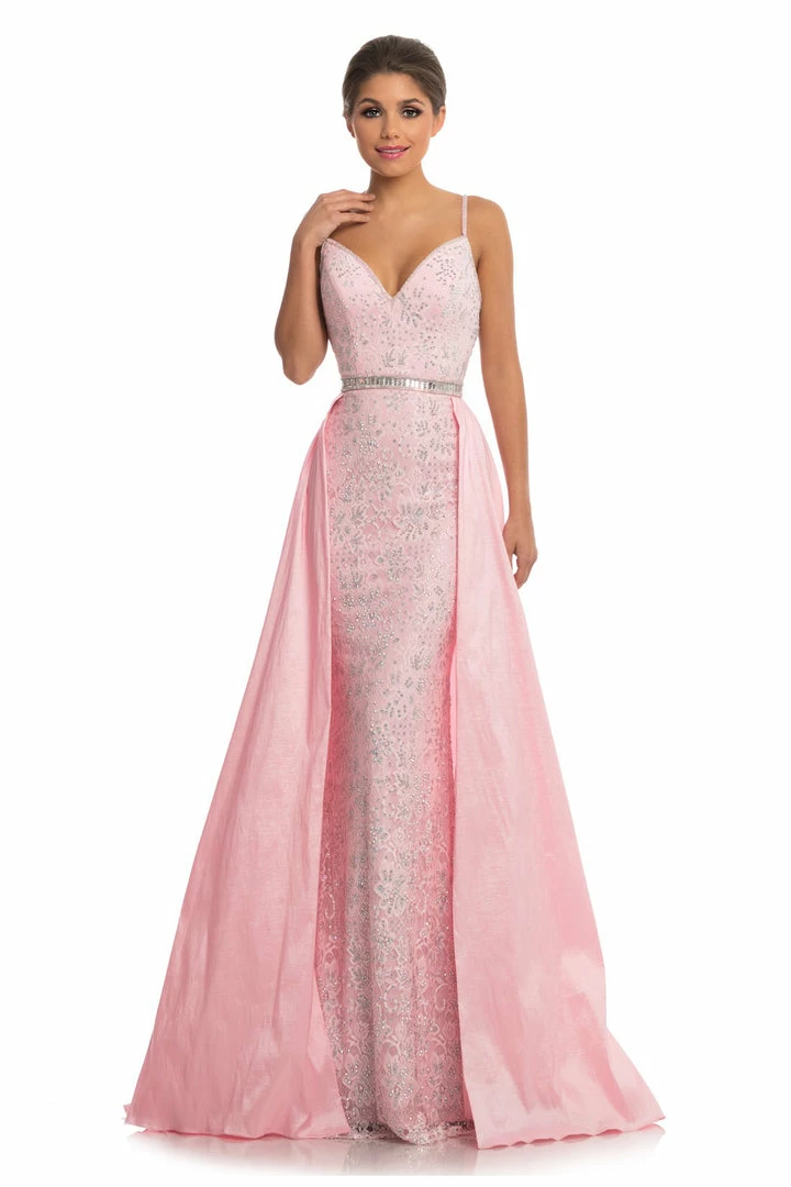 Johnathan Kayne 7242 Embellished Lace V Neck Pageant Gown Prom Dress Over Skirt 20 Johnathan Kayne 7242 Embellished Lace V Neck Pageant Gown Prom Dress Over Skirt