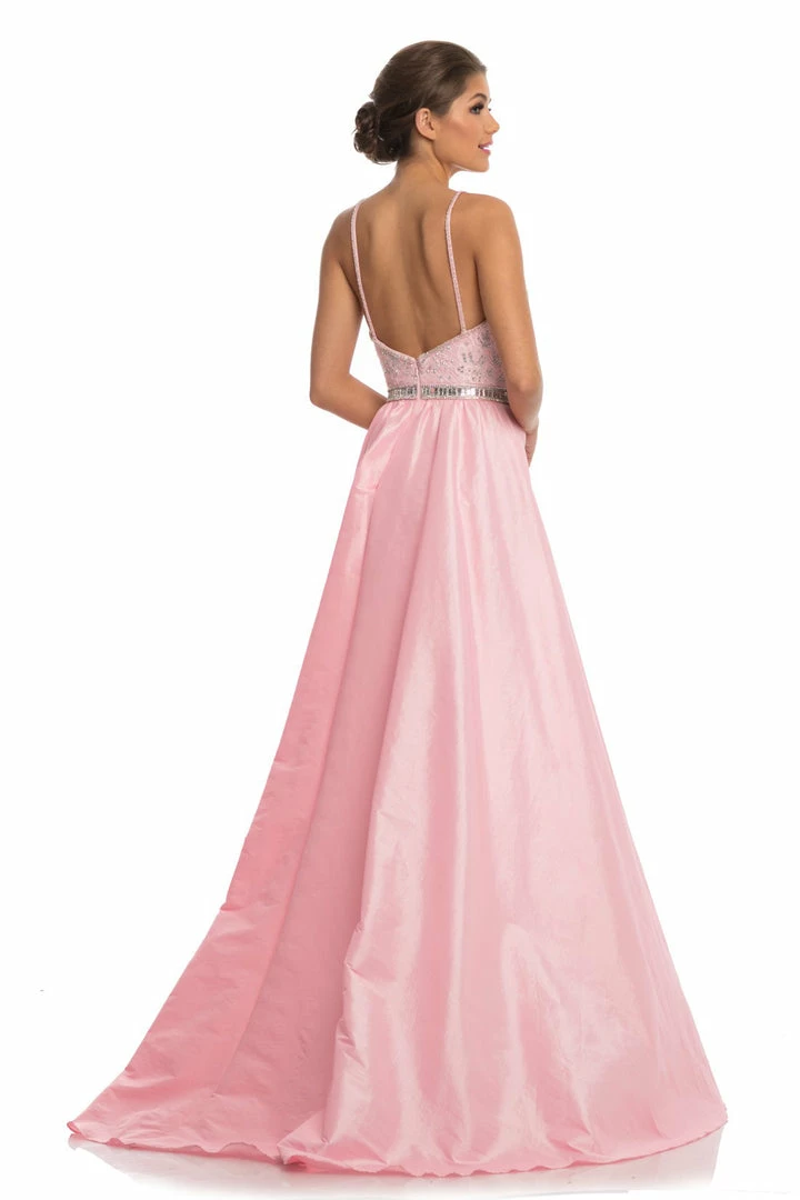 Johnathan Kayne 7242 Embellished Lace V Neck Pageant Gown Prom Dress Over Skirt 16 Johnathan Kayne 7242 Embellished Lace V Neck Pageant Gown Prom Dress Over Skirt