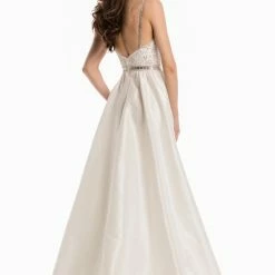 Johnathan Kayne 7242 Prom Dress Lace Pageant Gown Over Skirt Crystal Waistline Belt