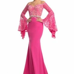 In Stock Johnathan Kayne 7244 Size 2 Pink Lace Bell Sleeve Off Shoulder Prom Dress Pageant Gown Embellished Long Sleeve Dresses 29 In Stock Johnathan Kayne 7244 Size 2 Pink Lace Bell Sleeve Off Shoulder Prom Dress Pageant Gown Embellished Long Sleeve Dresses