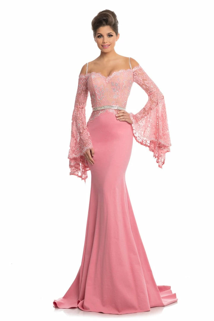 In Stock Johnathan Kayne 7244 Size 2 Pink Lace Bell Sleeve Off Shoulder Prom Dress Pageant Gown Embellished Long Sleeve Dresses 3 In Stock Johnathan Kayne 7244 Size 2 Pink Lace Bell Sleeve Off Shoulder Prom Dress Pageant Gown Embellished Long Sleeve Dresses