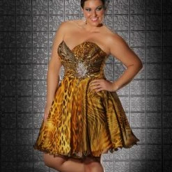 In Stock Animal Print Dresses Mac Duggal Fabulouss Short Plus Size 18 Prom Dress 7263 Homecoming Cocktail