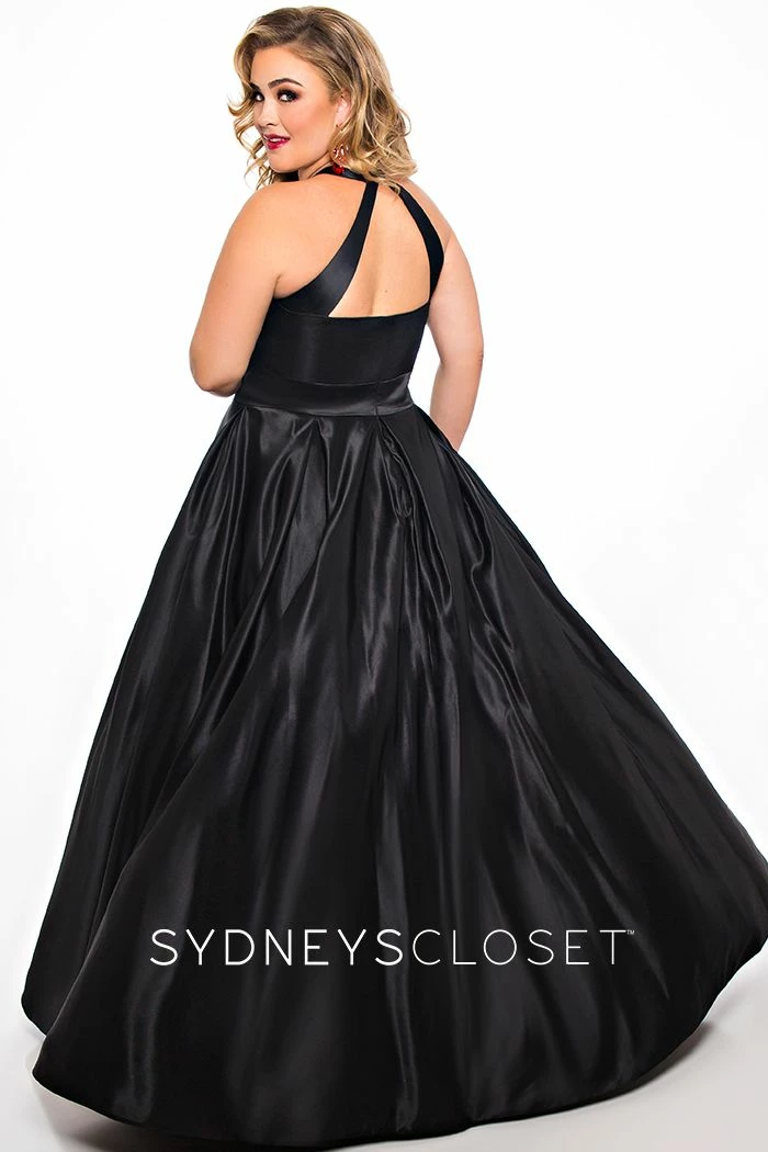 Discontinued Sydneys Closet SC 7293 Scoop Neckline Open Back A Line Prom Dress Satin Long Formal Long Sleeve Dresses 12 Discontinued Sydneys Closet SC 7293 Scoop Neckline Open Back A Line Prom Dress Satin Long Formal Long Sleeve Dresses