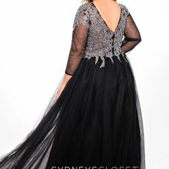 Ballgown Dresses Sydney's Closet SC7299 Sheer Sleeves Tulle Prom Dress Ball Gown Lace Top And Sleeves SC 7299 11 Ballgown Dresses Sydney's Closet SC7299 Sheer Sleeves Tulle Prom Dress Ball Gown Lace Top And Sleeves SC 7299