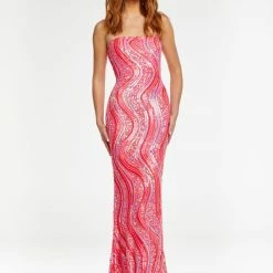 Ashleylauren Ashley Lauren 11161 Strapless Hand Beaded Evening Gown Prom Dress