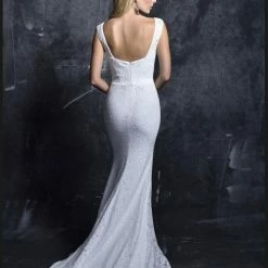 In Stock Nina Canacci 7354 Ivory Wedding Dress Size 4, 8 Long Fitted Lace Prom Dress Wedding