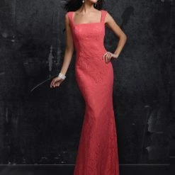 In Stock Nina Canacci 7363 Size 10 Long Lace Fitted Cap Sleeve Formal Dress Coral Sheer Long Sleeve Dresses