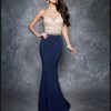 In Stock Nina Canacci 7372 Size 2 Long Fitted High Neck Navy Formal Dress Pageant 2 In Stock Nina Canacci 7372 Size 2 Long Fitted High Neck Navy Formal Dress Pageant